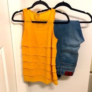 ✨ Moving sale 🚗- F21 Yellow Tiered Sleeveless Top